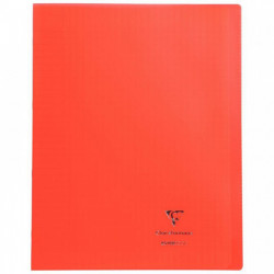 CAHIER PIQÛRE 96 PAGES 24X32 CM KOVERBOOK, SEYÈS 90G COUVERTURE EN POLYPROPYLÈNE, ROUGE