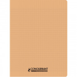 CAHIER PIQÛRE 96 PAGES CONQUERANT, 17X22 CM, SEYÈS, COUV PP ABRICOT