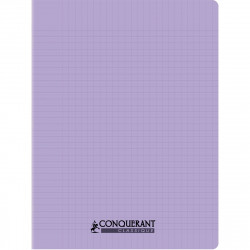 CAHIER PIQÛRE 96 PAGES CONQUERANT, 17X22 CM, SEYÈS, COUV PP LILAS