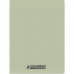 CAHIER PIQÛRE 96 PAGES CONQUERANT, 17X22 CM, SEYÈS, COUV PP VERT PASTEL