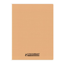 CAHIER PIQÛRE 96 PAGES CONQUERANT, 24X32 CM, SEYÈS, COUV PP ABRICOT