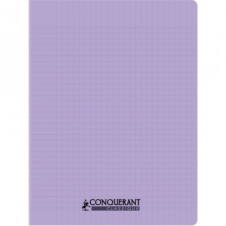 CAHIER PIQÛRE 96 PAGES CONQUERANT, 24X32 CM, SEYÈS, COUV PP LILAS
