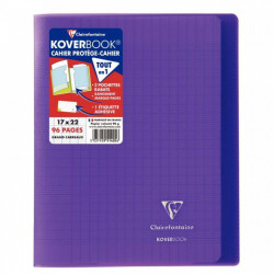CAHIER PIQÛRE 96 PAGES KOVERBOOK 17X22CM SEYÈS 90G COUV POLYPRO VIOLET