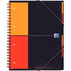 CAHIER SPIRALE -TRIEUR ORGANISERBOOK  A4+ 5X5160P  COUV POLYPRO +ELAST. FAB France OXFORD PEFC SCRIBZEE