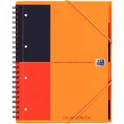 CAHIER SPIRALE -TRIEUR ORGANISERBOOK  A4+ LIGNE 160P  COUV POLYPRO +ELAST. FAB France OXFORD PEFC SCRIBZEE