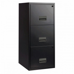 CLASSEUR ÉCONOMIQUE FAB FR 3 TIROIRS POUR DOSSIERS SUSPENDUS  L40 H96 P40 CM NOIR GAR 5 ANS