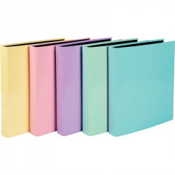 CLASSEUR EN CARTON AQUAREL, 4 ANNEAUX EN D A4, DOS 4 CM, COLORIS ASSORTIS