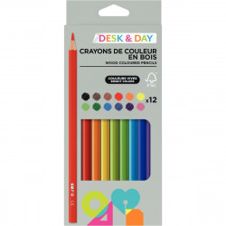 CRAYONS COULEUR *PQT12* 18cm  ASSORTIS FCG000092