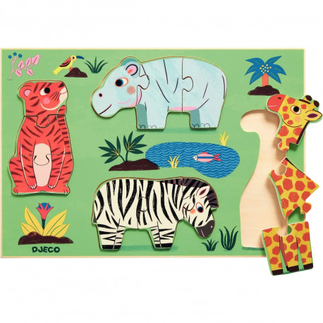 ENCASTREMENT EN BOIS COUCOU TIGRE, 12 PIÈCES