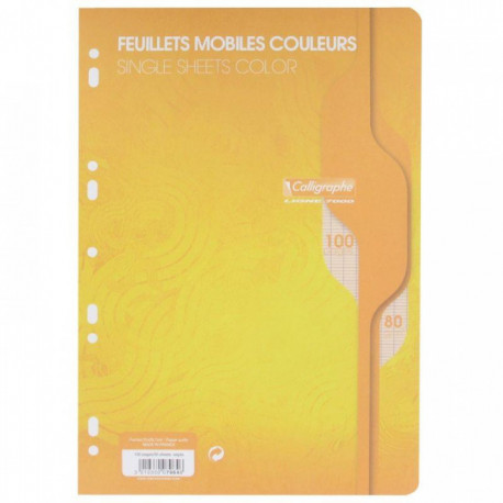 EUILLETS MOBILES A4 80GJAUNE  *PQT50* (100 PAGES)  SÉYÈS 80G