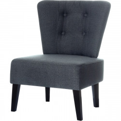 FAUTEUIL BRIGHTON GRIS ANTHRACITE STYLE VINTAGE STRUCURE PIN MASSIF ET AGGLOMERE TISSU POLYESTER NON DEHOUSSABLE PIED HETRE MASS