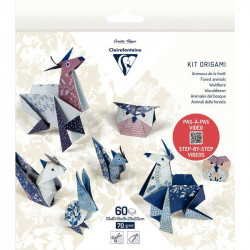 FEUILLES ORIGAMI 3 FORMATS ANIMAUX DE LA FORET POCH. 60