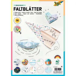 FEUILLES ORIGAMI POCH.  50  A4 COLORIS ASSORTIS