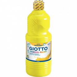 FLACON DE 1 LITRE DE GOUACHE LIQUIDE LAVABLE GIOTTO JAUNE PRIMAIRE