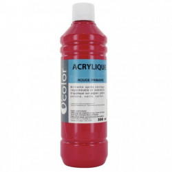 FLACON DE 500 ML DE PEINTURE ACRYLIQUE BRILLANTE COLORIS MAGENTA