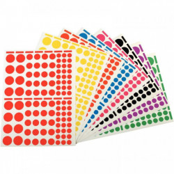  GOMMETTE ADHÉSIVES FORMAT RONDS ASSORTIS PQT1040