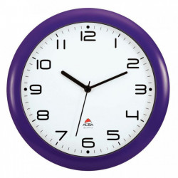 HORLOGE BLANCHE SILENCIEUSE DIAM. 30 HORNEW PRUNE Hauteur des chiffres 1.8cm.  pile LR06/AA (REF614339) non fournie.