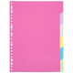 INTERCALAIRES CARTE FORTE A4 JEU 6 POSITIONS COUL PASTEL