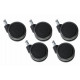 JEU DE 5 ROULETTES SOL DUR DIAM 65mm AXE 11mm