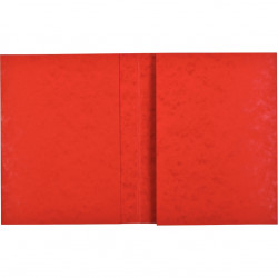 LOT DE 10 PROTÈGES CAHIERS 2 RABATS 24X32CM CARTE LUSTRÉE COLORIS ROUGE