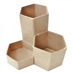 LOT DE 6 POTS À CRAYONS EN CARTON, 3 COMPARTIMENTS