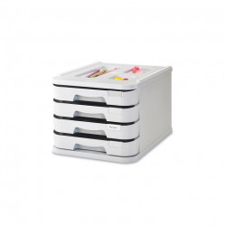 MODULE DE CLASSEMENT 4 TIROIRS GRIS/GRIS FONCE INTROPA 1000M-08