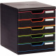 MODULE DE CLASSEMENT 5 TIROIRS NOIR/ARLEQUIN MODULO 98 % RECYCLE ANGE BLEU L28,8 X H32 X P35CM 301798D