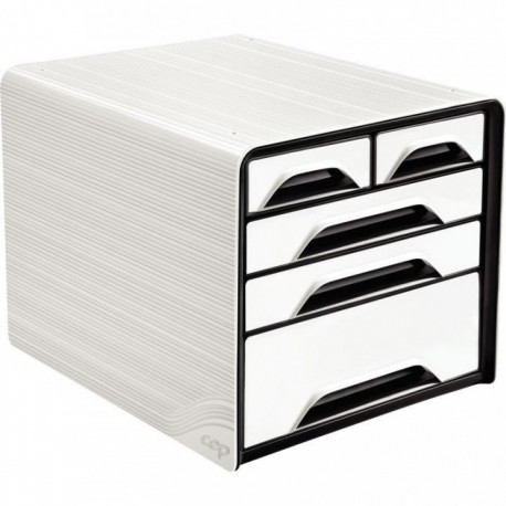 MODULE DE CLASSEMENT 5 TIROIRS PANACHES SMOOVE BLANC / NOIR 1072130121