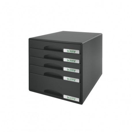 MODULE  DE CLASSEMENT LEITZ PLUS 5 TIROIRS TRES RESISTANT NOIR 52110095