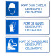 PANNEAU PVC 210X300MM PORT CASQUE/GANTS/CHAUSSURES OBLIGATOIRE