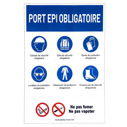 PANNEAU PVC 210X300MM PORT EPI OBLIGATOIRE