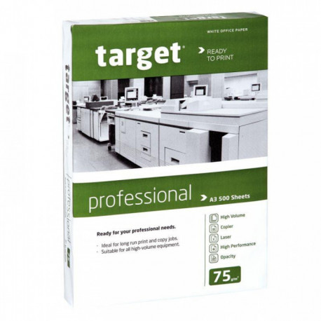 PAPIER **R500F**BLANC TARGET PROFESSIONAL 75G 161C A3  ECOLABEL/PEFC DONT ECOFOLIO 0.26CTS