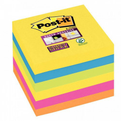 PAQUET DE 6 BLOCS DE 90 FEUILLES SUPER STICKY POST-IT, 76 X  76 MM, COULEURS CARNIVAL