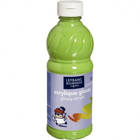 PEINTURE ACRYLIQUE BRILLANTE GLOSSY 500ML VERT ANIS LEFRANC BOURGEOIS
