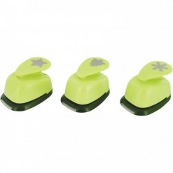 PERFORATEURS DÉCO BTE DE 3 ASSORTIS MOTIFS DE NOËL SAPIN ETOILE FLOCON DE NEIGE