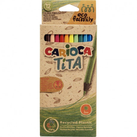 POCHETTE DE 12 CRAYONS DE COULEURS ÉCO FAMILY TITA
